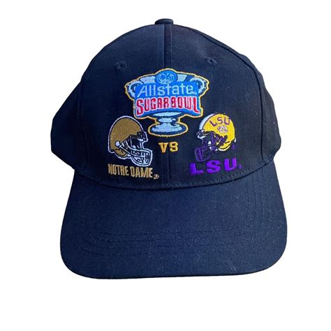 Vintage NOTRE DAME vs LSU Hat Sugar Bowl Matchup in... - Depop