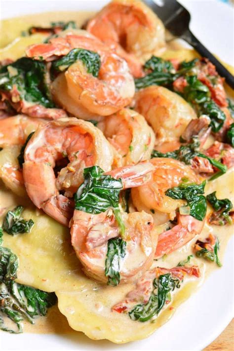 Creamy Tuscan Shrimp Ravioli - Will Cook For Smiles