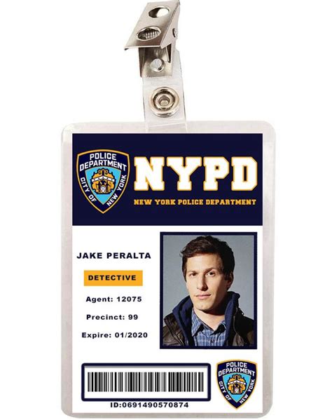 Brooklyn Nine Nine 99 NYPD Jake Peralta ID Badge | Peralta, Jake ...