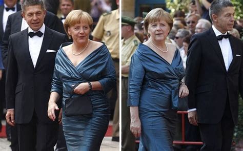 Double take: Angela Merkel steps out in same dress she wore to same ...