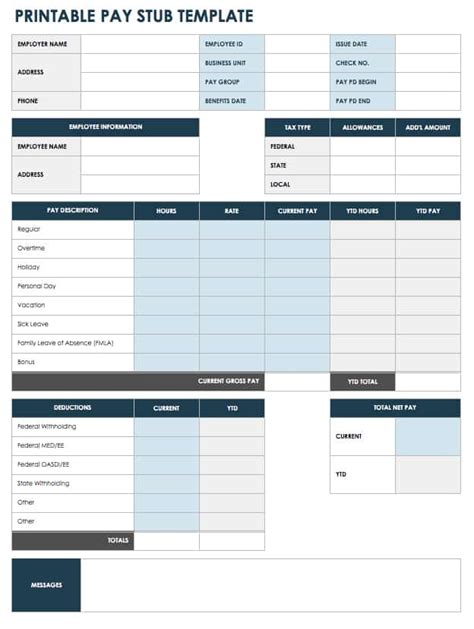 Free Pay Stub Templates | | Smartsheet