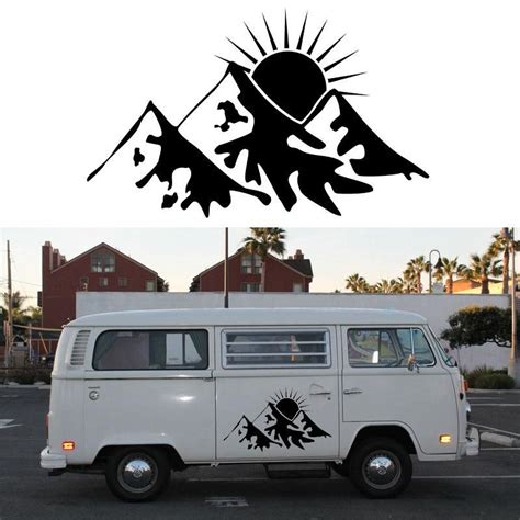 2x Snowy Sun Graphic ( one for each side) Camper Van RV Trailer Truck MotorHome Vinyl Graphics ...