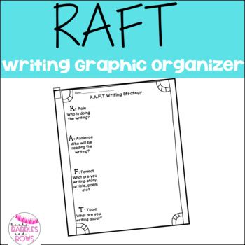 R.A.F.T Writing Strategy Graphic Organizer by Books Babbles and Bows