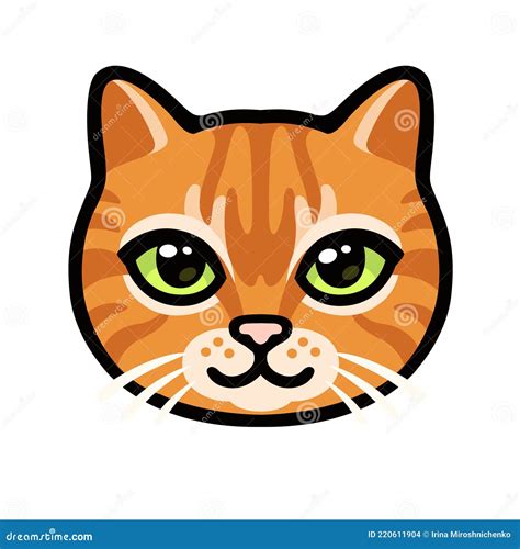 Cartoon Ginger Tabby Cat Face Vector Illustration | CartoonDealer.com ...