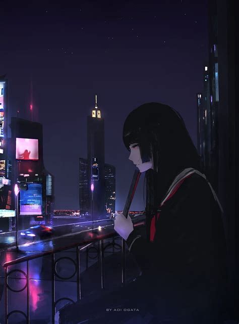 HD wallpaper: city, lights, anime girls | Wallpaper Flare