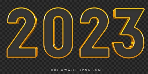 2023 Black And Gold Stroke HD PNG | Citypng