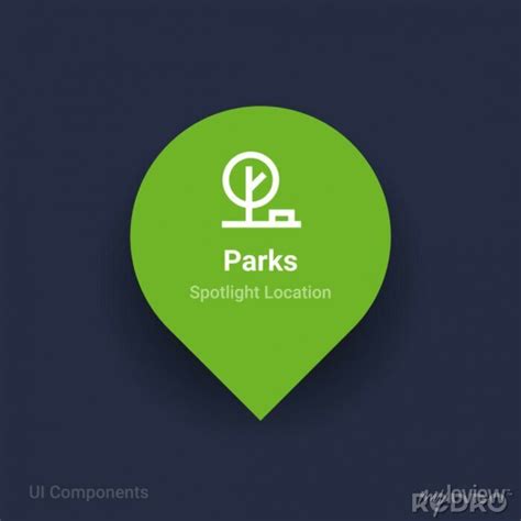 Parks map spotlight location vector icon. • wall stickers web, love, isolated | myloview.com