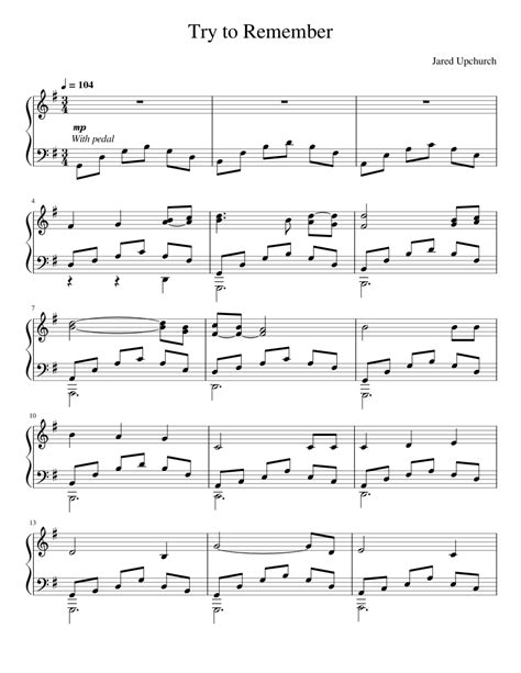 Try to Remember Sheet music for Piano (Piano Duo) | Download and print ...