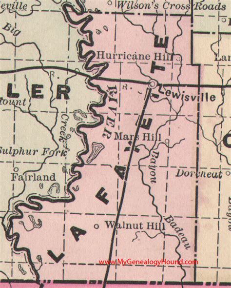 Lafayette County, Arkansas 1889 Map