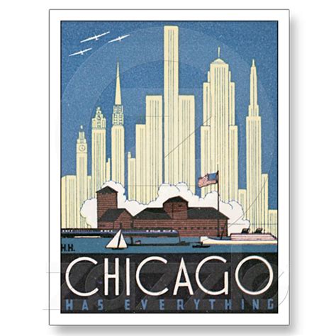 Vintage Chicago Illinois ILTravel Poster Art | Chicago poster, Travel ...