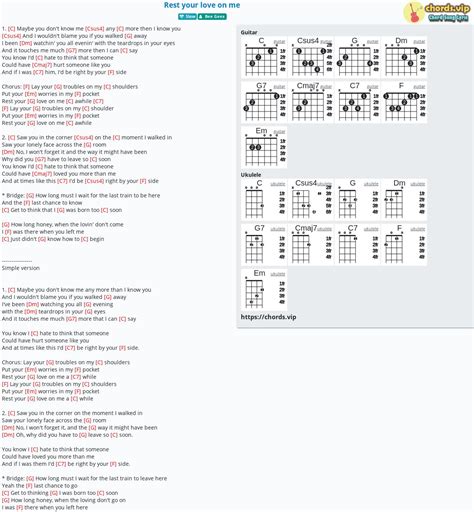 Chord: Rest your love on me - tab, song lyric, sheet, guitar, ukulele ...