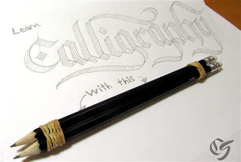 How to Do Calligraphy with a Pencil Tutorial - YouTube