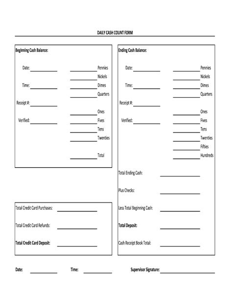 Safe Count Sheet - Fill Online, Printable, Fillable, Blank | pdfFiller