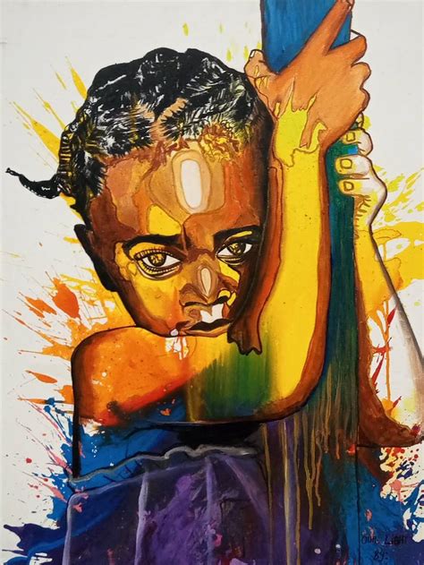 Beautiful black child Painting by Jafeth Moiane | Saatchi Art