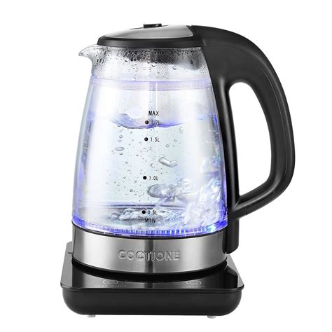 ( Review) Electric Kettle COCTIONE Glass Digital Kettles Double Wall Cool Touch Cordless Raw Tea ...