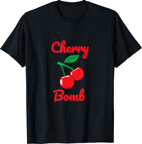 Cherry Bomb Retro Vintage Old Style Graphic T-Shirt : Amazon.co.uk: Fashion