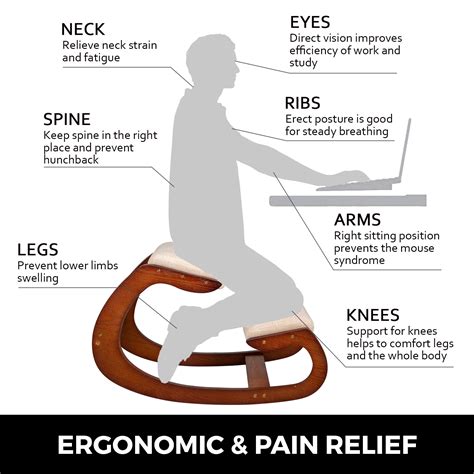 VEVOR Ergonomic Kneeling Chair 220LB Load Capacity Kneeling Posture Desk Chair Stool with Hip ...