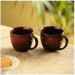 Buy ExclusiveLane Ceramic Coffee & Tea Mugs - Crimson Lava Dome, Hand Glazed Studio Pottery ...