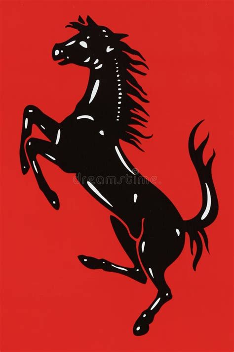 Ferrari Logo On Red Background Editorial Photo - Image of logo, sport: 10801756