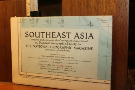 VINTAGE NATIONAL GEOGRAPHIC Map Southeast Asia September 1955 $5.00 - PicClick
