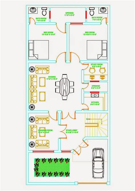 5 Marla House Map 2D Dwg - scubamertq