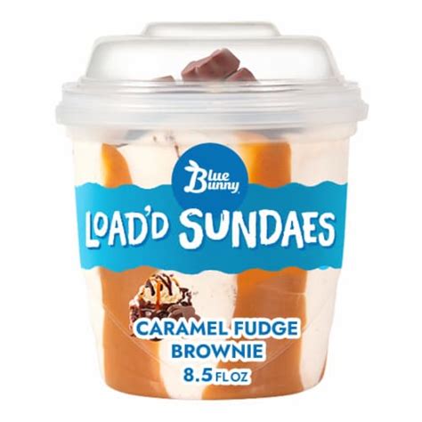 Blue Bunny Load'd Sundaes Caramel Fudge Brownie Frozen Dessert Cup, 8.5 Fluid Ounces - QFC