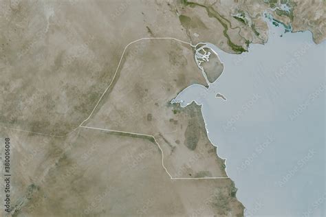 Kuwait borders. Satellite Stock Illustration | Adobe Stock