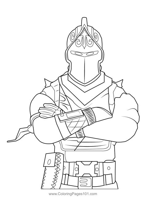 Black knight fortnite coloring page for kids free fortnite printable ...