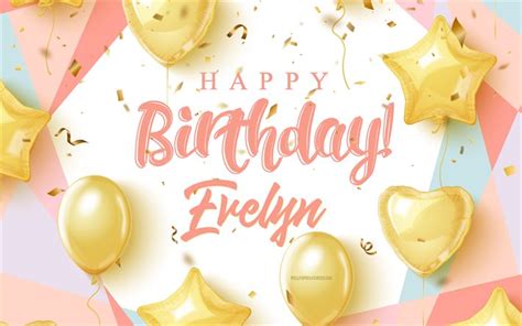 Download Happy Birthday Evelyn, 4k, Birthday Background with gold ...