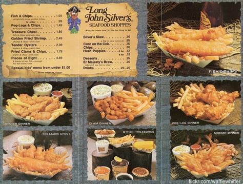 Long John Silvers 1970s Menu : r/vintageads