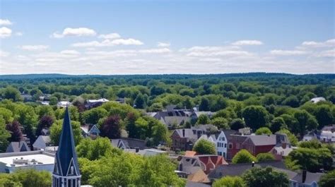 Premium AI Image | concord historic town center aerial view in summer ...