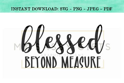 Blessed Beyond Measure Inspirational SVG Design