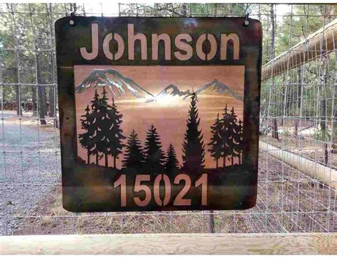 SMW0627 Custom Metal Personalized Address Sign - Sunriver Metal Works