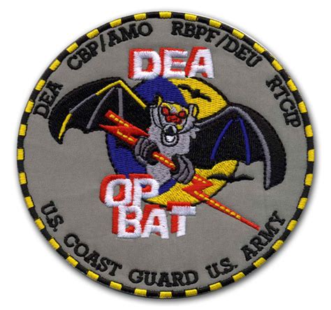 DEA OP BAT • Sample Military PatchDEA OP BAT Embroidered Military Patch for US Army