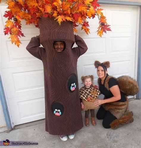 Tree, Acorn, and Squirrel Family Halloween Costume