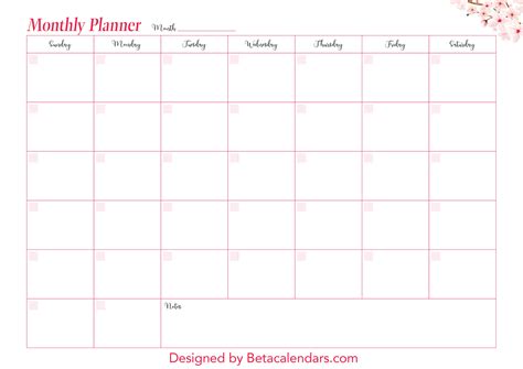 Monthly planner