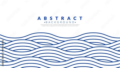 Blue water wave line pattern background. Japanese style concept. Vector ...