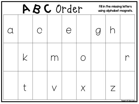 4 Printable ABC Order Work Mats/Worksheets | Made By Teachers