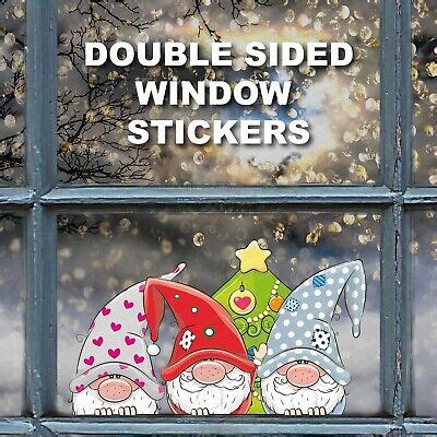 Christmas Gonk Gnome Decoration - Xmas DOUBLE SIDED Window STICKER ...