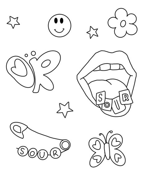 Olivia Rodrigo Icons Coloring Page - Free Printable Coloring Pages for Kids