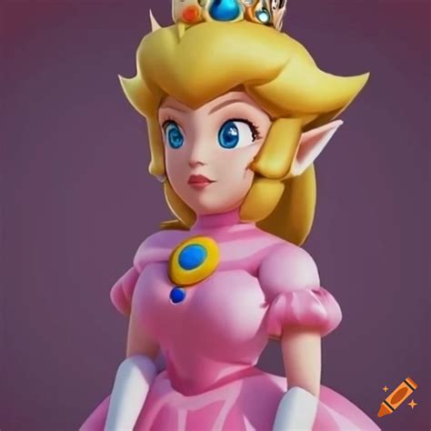 Princess peach and link in pink silk ballgowns