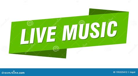 Live Music Banner Template. Ribbon Label Sign. Sticker Stock Vector - Illustration of origami ...