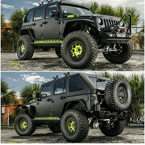 Those lime green accents look good Son | Custom jeep wrangler, New jeep wrangler, Jeep wrangler