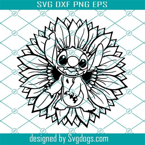 Sunflower Stitch Svg, Stitch Holding A Sunflower Svg