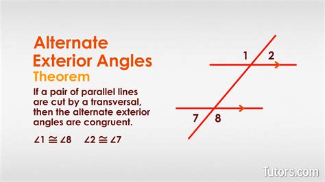 Alternate Exterior Angles (Definition, Theorem, Examples & Video)