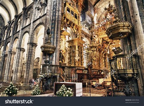 Interior Cathedral Santiago De Compostelathe Final Stock Photo 88057834 - Shutterstock