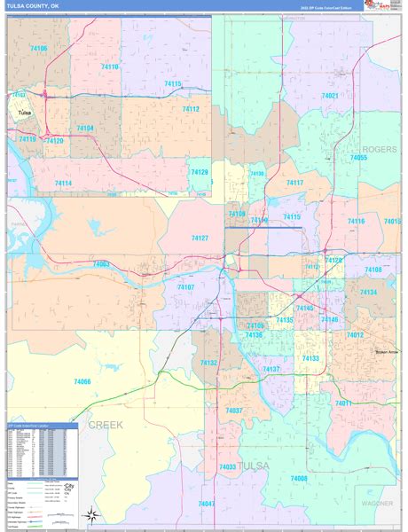 Tulsa County, OK Wall Map Color Cast Style by MarketMAPS - MapSales