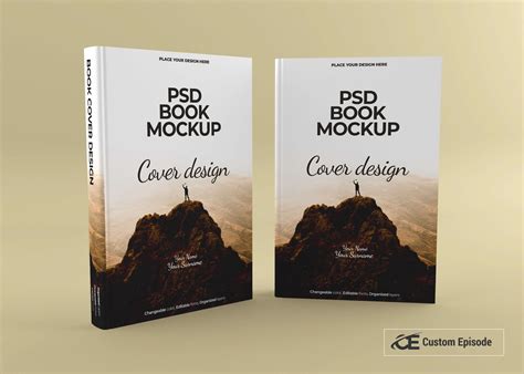 Front and Back PSD Book Cover Mockup - CUSTOM EPISODE