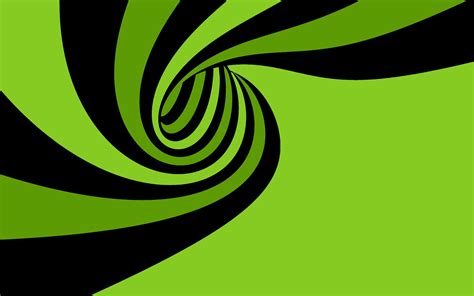 Black and green striped illusion digital wallpaper, spiral, vector art, abstract, digital art HD ...
