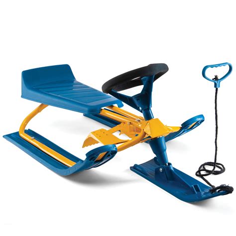 Frost Rush® Snow Sled For Kids with Padded Steering Wheel and Twin Breaks | Ski Sled Snow Racer ...